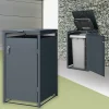 Mülltonnenbox 1er bis 240 Liter 68x80x116,3 cm aus Stahl in Anthrazit ML-Design-ECD Germany Best