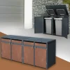 Mülltonnenbox 4er bis 240L 264x80x116,3 cm aus Stahl in Rostoptik ML-Design-ECD Germany Outlet