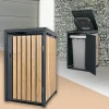 Mülltonnenbox 1er bis 240L 68x80x116,3 cm aus Stahl in Lärchenoptik ML-Design-ECD Germany Clearance