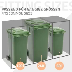 Mülltonnenbox 3er bis 240L 200x80x116,3 cm aus Stahl in Anthrazit ML-Design-ECD Germany Sale