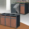 Mülltonnenbox mit Pflanzdach 3er bis 240L 200x80x124 cm aus Stahl in Rostoptik ML-Design-ECD Germany Online
