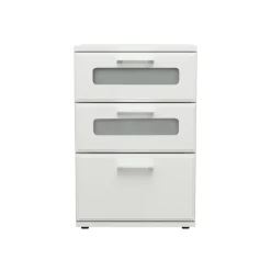 Nachttisch mit drei Schubladen 40x60x38 cm Weiß aus Holz ML-Design-ECD Germany Discount