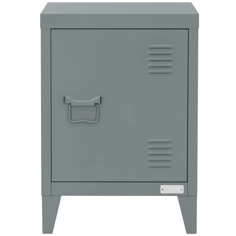 Nachttisch 40x30x58 cm Anthrazit aus Stahl mit verstellbarer Regalboden ML Design-ECD Germany