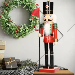 Nussknacker Figur mit schwarzer Hut und Fahne 25 cm aus Holz-ECD Germany Sale