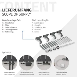 Paneelheizkörper Einlagig 600x300 mm Anthrazit mit Boden Anschlussgarnitur ML-Design-ECD Germany Hot