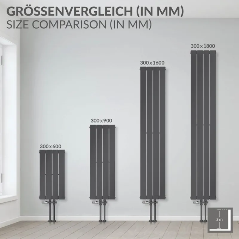 Paneelheizkörper Einlagig 600x300 mm Anthrazit ML-Design-ECD Germany