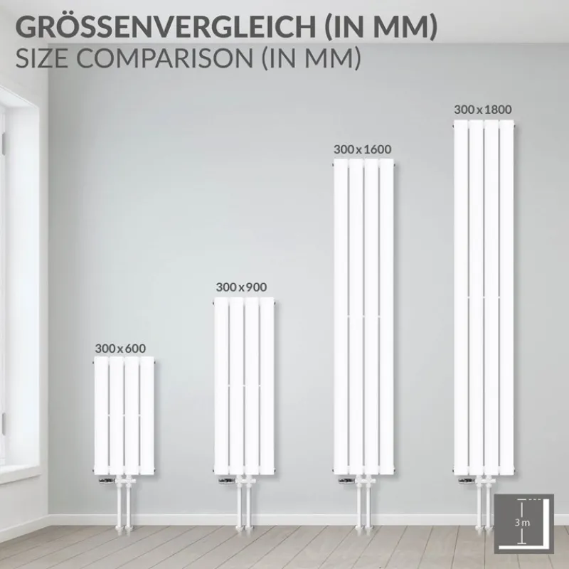 Paneelheizkörper Einlagig 300x600 mm Weiß ML-Design-ECD Germany Hot