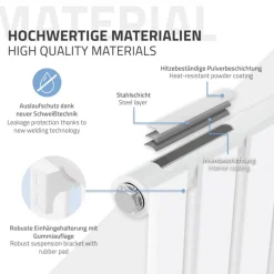 Paneelheizkörper Einlagig 600x300 mm Weiß mit Wand Anschlussgarnitur ML-Design-ECD Germany Sale