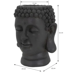 Pflanztopf Buddha Kopf 23x23x44 cm Anthrazit aus Polyresin ML-Design-ECD Germany Outlet