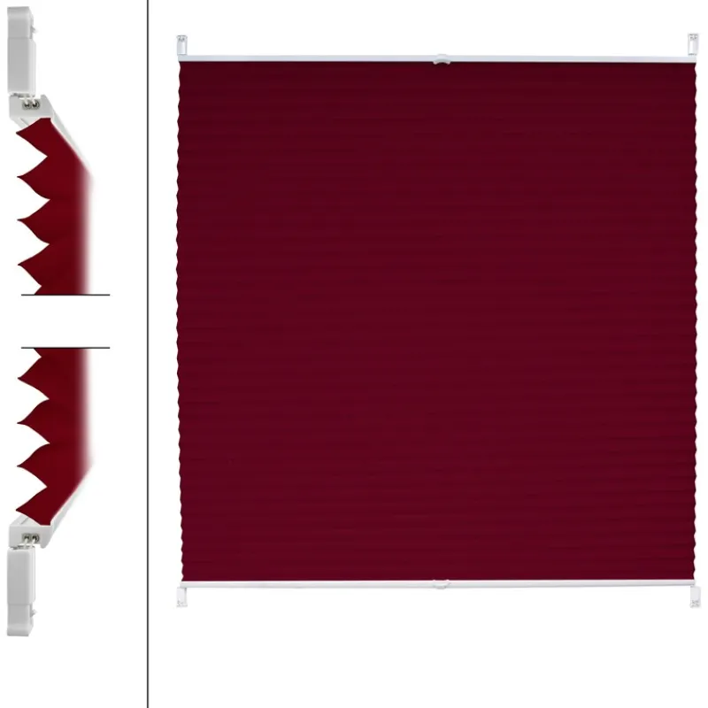 Plissee Bordeaux 55x200 cm inkl. Befestigungsmaterial-ECD Germany Discount