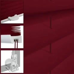 Plissee Bordeaux 55x200 cm inkl. Befestigungsmaterial-ECD Germany Discount