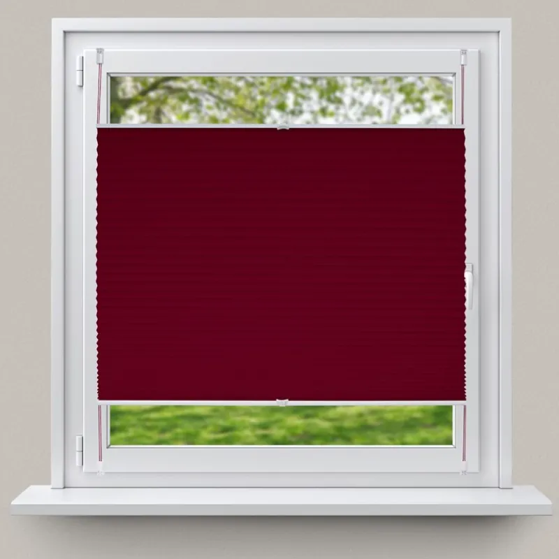 Plissee Bordeaux 55x200 cm inkl. Befestigungsmaterial-ECD Germany Discount