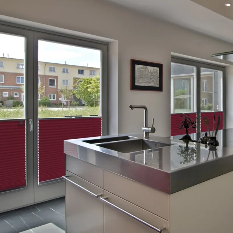 Plissee Bordeaux 55x200 cm inkl. Befestigungsmaterial-ECD Germany Discount