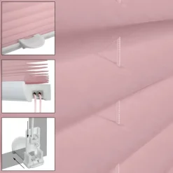 Plissee 55x200 cm Rosa inkl. Befestigungsmaterial-ECD Germany New