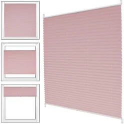 Plissee 55x200 cm Rosa inkl. Befestigungsmaterial-ECD Germany New