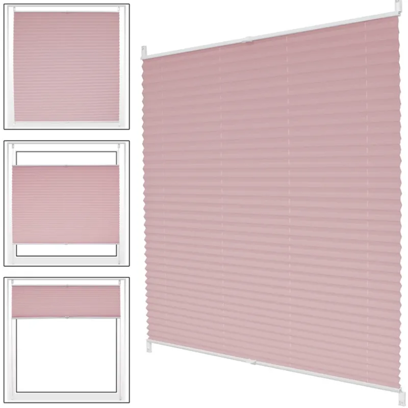 Plissee 55x200 cm Rosa inkl. Befestigungsmaterial-ECD Germany New