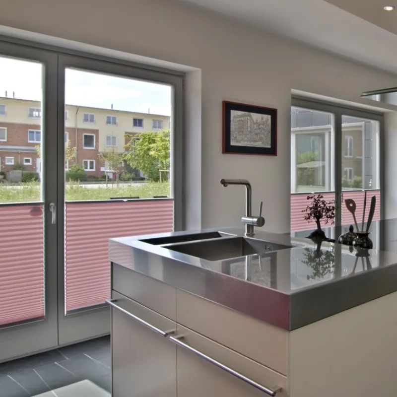 Plissee 55x200 cm Rosa inkl. Befestigungsmaterial-ECD Germany New