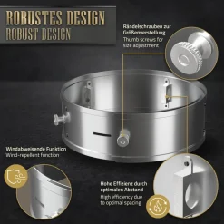 Power Ring für Raketenofen Ø 25-35 x 9 cm aus Edelstahl BBQ#BOSS-ECD Germany Discount