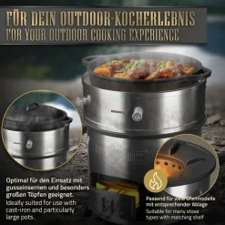 Power Ring für Raketenofen Ø 25-35 x 9 cm aus Edelstahl BBQ#BOSS-ECD Germany Discount