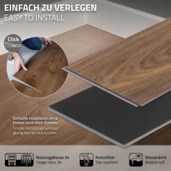 PVC Vinylboden Bodenbelag Set 7 Dielen 4,2mm für 1,54m² mit Klick-System Eiche Outtrigger ML-Design-ECD Germany