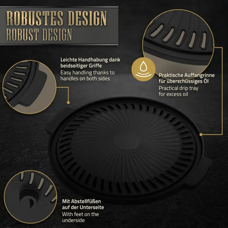 Raketenofen silber aus Stahl inkl. Gusseisen Grillplatte und Tragetasche BBQ#BOSS-ECD Germany Best