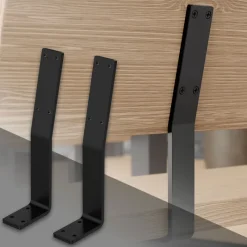 Rückenlehnenhalterung 2er Set 345 x 90 mm Schwarz aus Stahl ML-Design-ECD Germany New