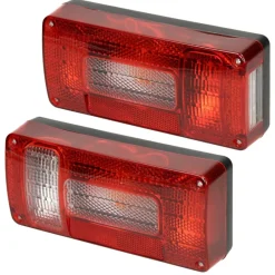 Rückleuchten Satz für Anhänger 12V verkabelt mit 13-poligem Stecker-ECD Germany Hot