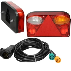 Rückleuchten Satz für Anhänger 12V verkabelt mit 13-poligem Stecker-ECD Germany Clearance