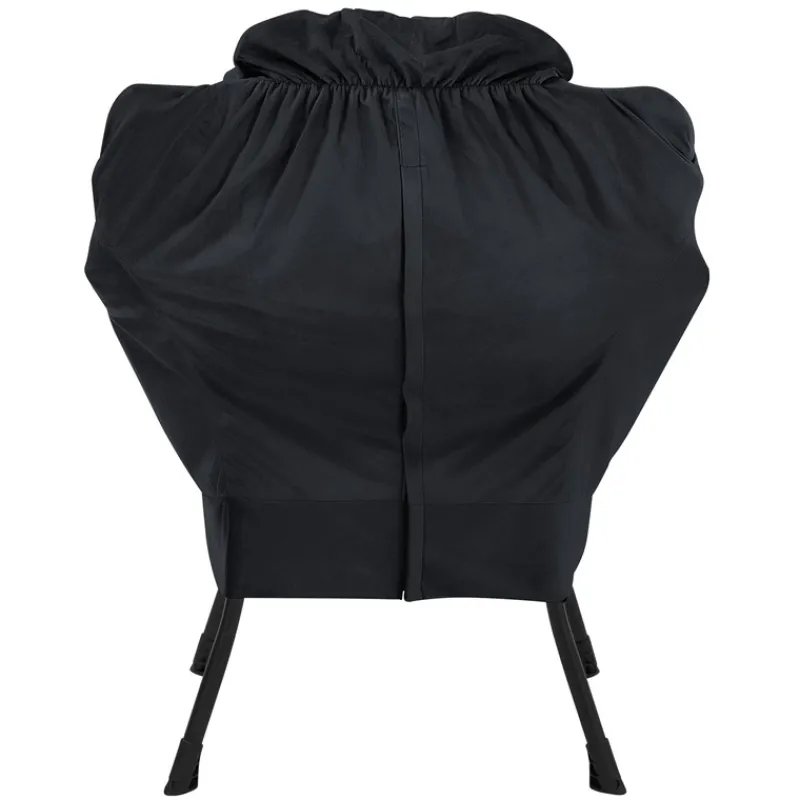 Relaxsessel Schwarz mit Armlehnen und dickem Kopfkissen und Metallgestell Loungesessel bis 120 kg ML-Design-ECD Germany Best