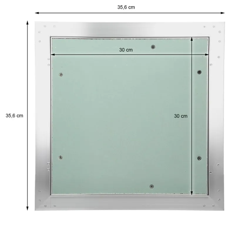 Revisionsklappe GK-Einlage 300x300 mm mit Rahmen aus Aluminium-ECD Germany New