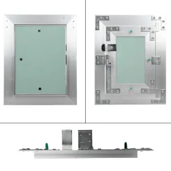 Revisionsklappe GK-Einlage 150x200 mm mit Rahmen aus Aluminium-ECD Germany Discount