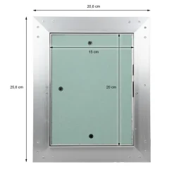 Revisionsklappe GK-Einlage 150x200 mm mit Rahmen aus Aluminium-ECD Germany Discount