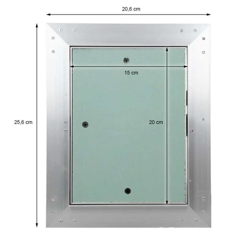 Revisionsklappe GK-Einlage 150x200 mm mit Rahmen aus Aluminium-ECD Germany Discount