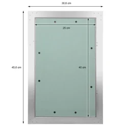 Revisionsklappe GK-Einlage, 250x400 mm, mit Rahmen aus Aluminium-ECD Germany Hot