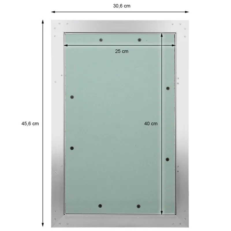 Revisionsklappe GK-Einlage, 250x400 mm, mit Rahmen aus Aluminium-ECD Germany Hot