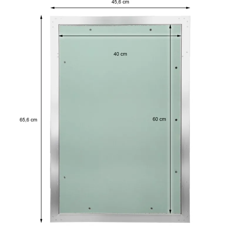 Revisionsklappe GK-Einlage 400x600 mm mit Rahmen aus Aluminium-ECD Germany New