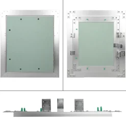 Revisionsklappe GK-Einlage 250x300 mm mit Rahmen aus Aluminium-ECD Germany Clearance