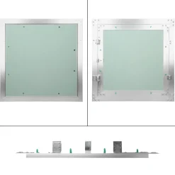 Revisionsklappe GK-Einlage, 400x400 mm, mit Rahmen aus Aluminium-ECD Germany Best