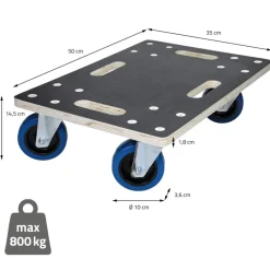 Rollbrett Möbelroller 35 x 50 cm aus Multiplex Tragkraft 800 kg-ECD Germany Hot