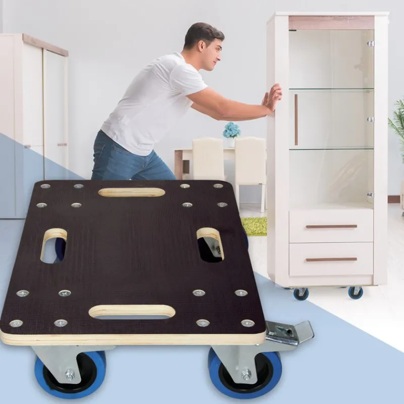 Rollbrett Möbelroller 35 x 50 cm aus Multiplex mit Feststellbremsen Traglast 800 kg-ECD Germany