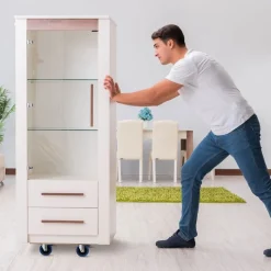 Rollbrett Möbelroller rund Ø 57 cm aus Multiplex mit Feststellbremsen Tragkraft 800 kg-ECD Germany Outlet