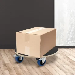 Rollbrett Möbelroller rund Ø 57 cm aus Multiplex mit Feststellbremsen Tragkraft 800 kg-ECD Germany Outlet