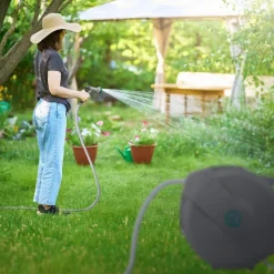 Schlauchaufroller 20m+2m Schlauchtrommel Wand-Schlauchbox RollUp mit Arretierstop und 9 Sprühfunktionen 180° Schwenkbar-ECD Germany Best