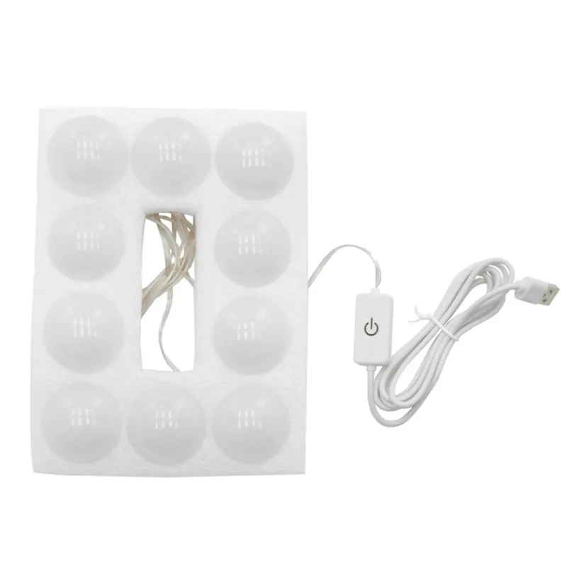 Schminktisch Frisiertisch 80x40x140 cm in Weiß mit LED-Beleuchtung, Spiegel, 2 Schubladen & 3 Fächer ML-Design-ECD Germany Clearance