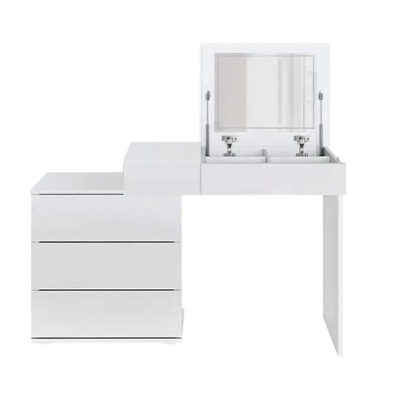 Schminktisch Frisiertisch 117,5x78x45 cm in Weiß mit Klappspiegel & 4 Schubladen ML-Design-ECD Germany