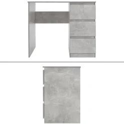 Schreibtisch mit drei Schubladen 90x76x50 cm Grau aus Holz ML-Design-ECD Germany Discount