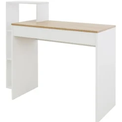 Schreibtisch mit Regal 110x72x40 cm Weiß/Sonoma-Eiche aus Holz ML-Design-ECD Germany Outlet
