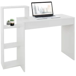 Schreibtisch mit Regal 110x72x40 cm Weiß ML-Design-ECD Germany Best