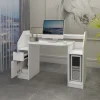 Schreibtisch mit Schublade 123x90 cm Weiß aus MDF ML-Design-ECD Germany Best