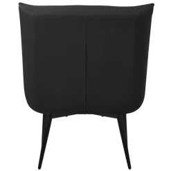 Sessel Mid Century aus Kunstleder Modern Schwarz Polstersessel mit Lendenkissen Relaxsessel ML-Design-ECD Germany Outlet